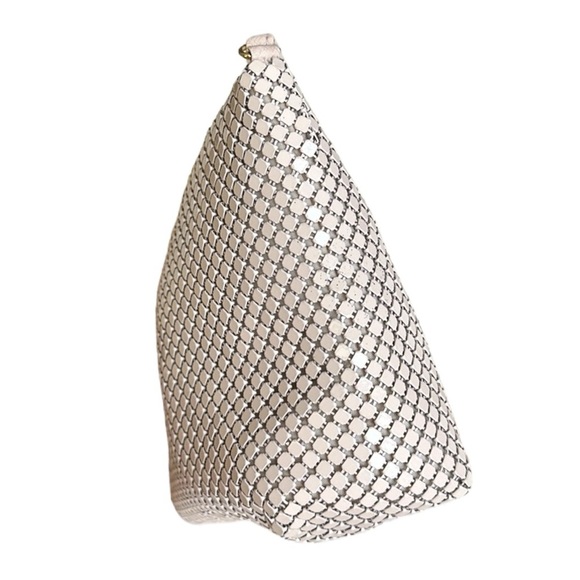 WHITING & DAVIS International Vintage Y2K Mini Crossbody Bag Mesh Blush Pink - Picture 7 of 14